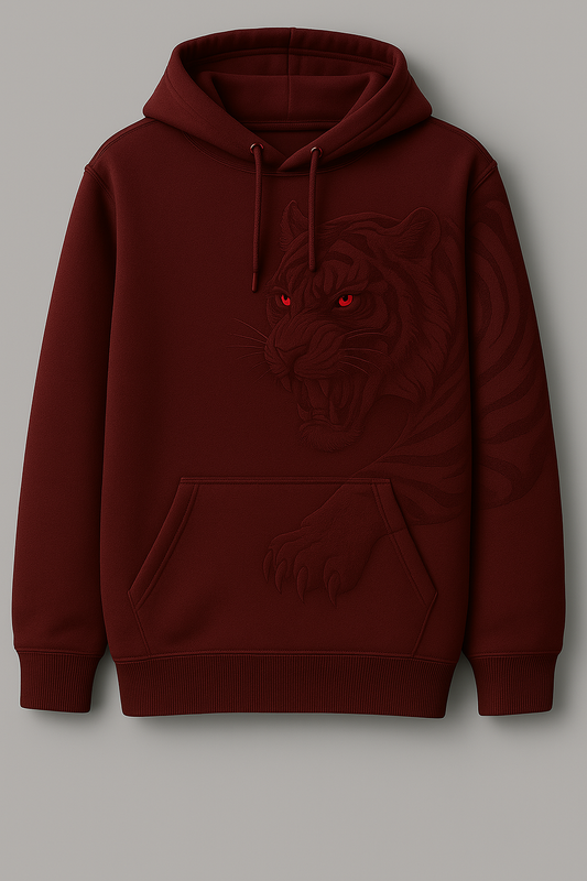 RR Midnight Tiger Royale Edition Pullover Hoodie Burgundy